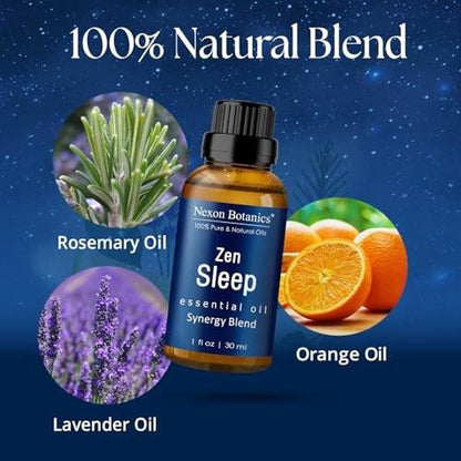 Zen Sleep ätherisches Öl 30 ml – Lavendel & Rosmarin Entspannungsöl für Diffuser & Luftbefeuchter – Beruhigende Aromatherapie für erholsamen Schlaf – Nexon Botanics