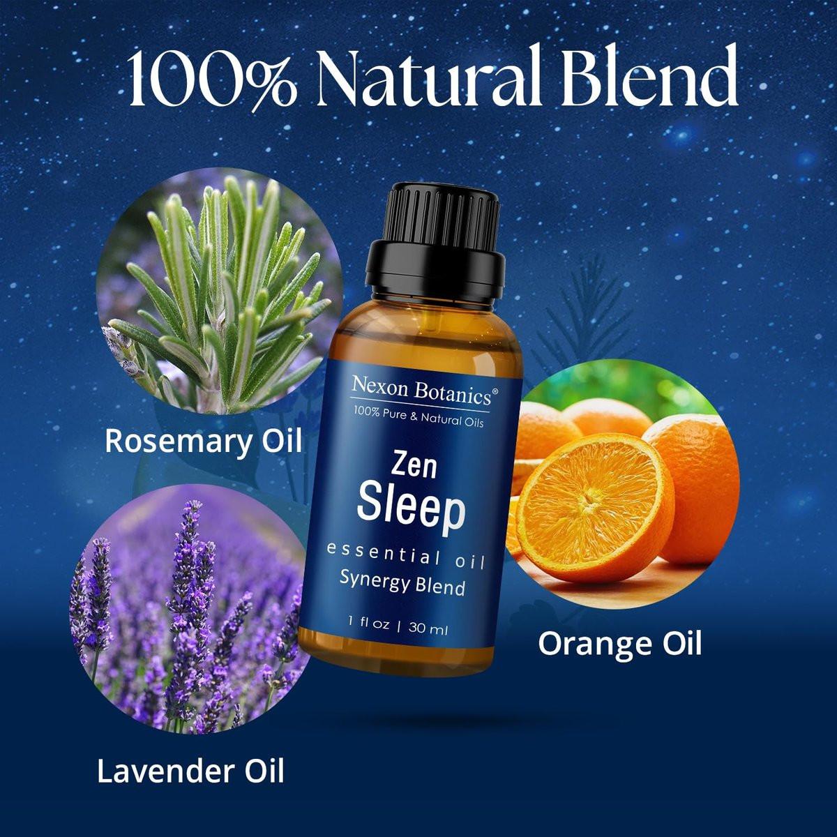 Zen Sleep ätherisches Öl 30 ml – Lavendel & Rosmarin Entspannungsöl für Diffuser & Luftbefeuchter – Beruhigende Aromatherapie für erholsamen Schlaf – Nexon Botanics