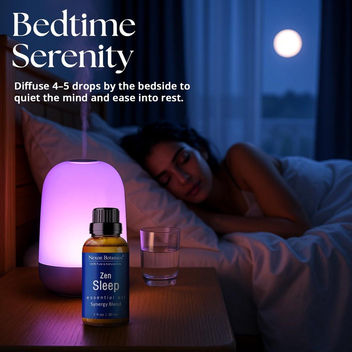 Zen Sleep ätherisches Öl 30 ml – Lavendel & Rosmarin Entspannungsöl für Diffuser & Luftbefeuchter – Beruhigende Aromatherapie für erholsamen Schlaf – Nexon Botanics