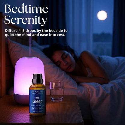 Zen Sleep ätherisches Öl 30 ml – Lavendel & Rosmarin Entspannungsöl für Diffuser & Luftbefeuchter – Beruhigende Aromatherapie für erholsamen Schlaf – Nexon Botanics