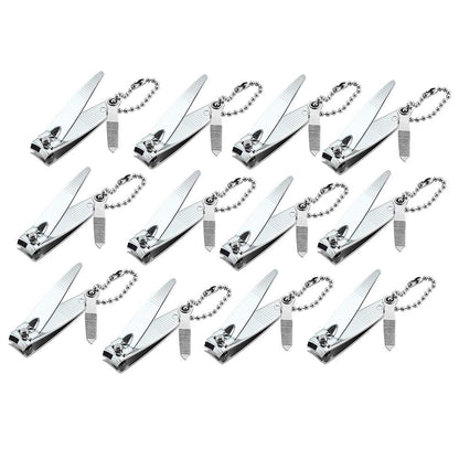 12-teiliges Nagelknipser-Set aus Edelstahl von YWQ – Herausschwenkbarer Nagelreiniger/Feile – Beliebtes Geschenk für Männer und Frauen – Scharfe, langlebige Klinge mit breitem Hebel