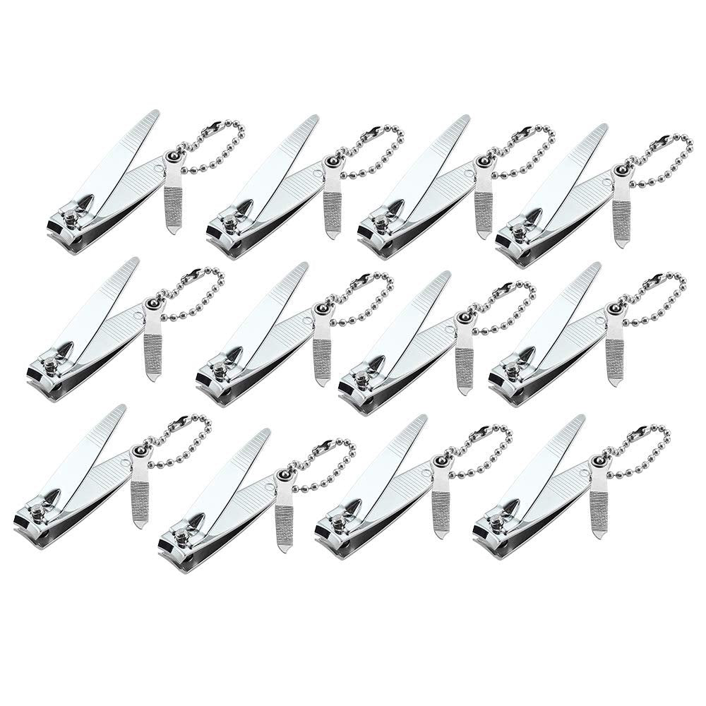 12-teiliges Nagelknipser-Set aus Edelstahl von YWQ – Herausschwenkbarer Nagelreiniger/Feile – Beliebtes Geschenk für Männer und Frauen – Scharfe, langlebige Klinge mit breitem Hebel