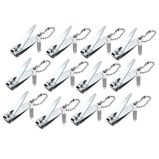 12-teiliges Nagelknipser-Set aus Edelstahl von YWQ – Herausschwenkbarer Nagelreiniger/Feile – Beliebtes Geschenk für Männer und Frauen – Scharfe, langlebige Klinge mit breitem Hebel