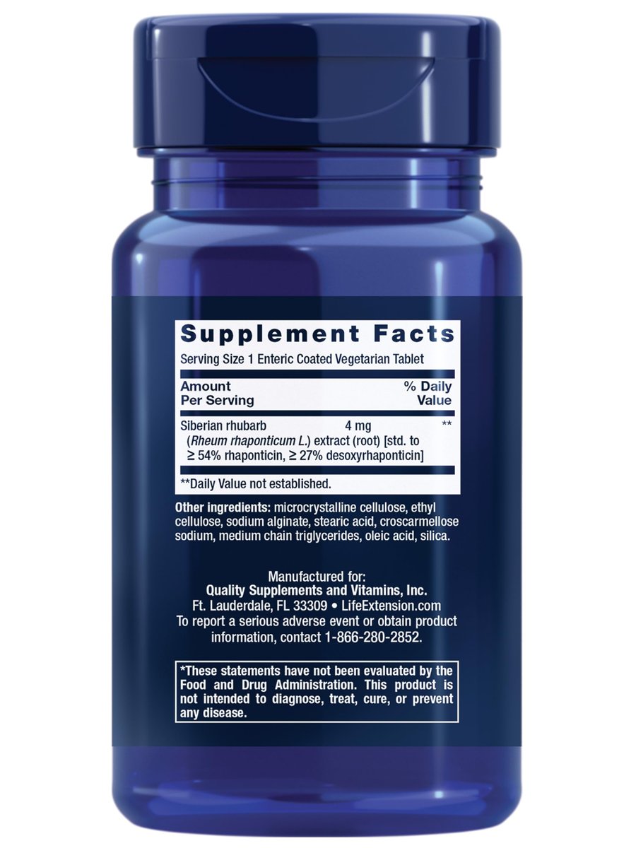 Life Extension Menopause Relief – Sibirischer Rhabarber, Wechseljahre Ergänzung für Frauen, Lindert Hitzewallungen, Stimmungsschwankungen, Nachtschweiß, Hormonfrei, Glutenfrei, Nicht-GVO, Vegetarisch, 30 Tabletten