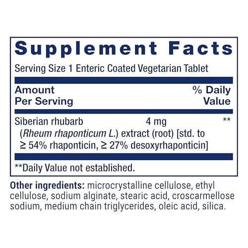 Life Extension Menopause Relief – Sibirischer Rhabarber, Wechseljahre Ergänzung für Frauen, Lindert Hitzewallungen, Stimmungsschwankungen, Nachtschweiß, Hormonfrei, Glutenfrei, Nicht-GVO, Vegetarisch, 30 Tabletten