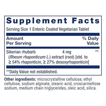 Life Extension Menopause Relief – Sibirischer Rhabarber, Wechseljahre Ergänzung für Frauen, Lindert Hitzewallungen, Stimmungsschwankungen, Nachtschweiß, Hormonfrei, Glutenfrei, Nicht-GVO, Vegetarisch, 30 Tabletten