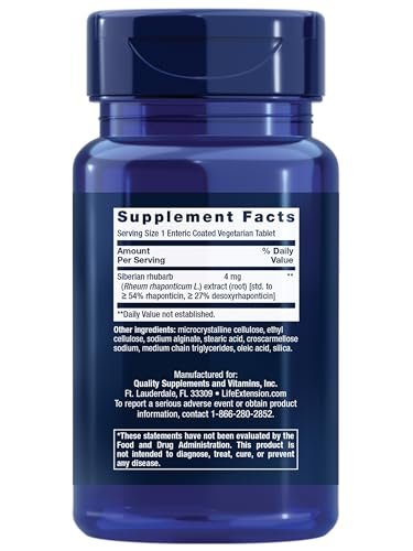 Life Extension Menopause Relief – Sibirischer Rhabarber, Wechseljahre Ergänzung für Frauen, Lindert Hitzewallungen, Stimmungsschwankungen, Nachtschweiß, Hormonfrei, Glutenfrei, Nicht-GVO, Vegetarisch, 30 Tabletten