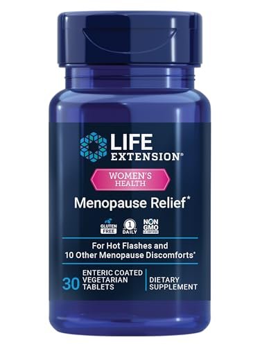 Life Extension Menopause Relief – Sibirischer Rhabarber, Wechseljahre Ergänzung für Frauen, Lindert Hitzewallungen, Stimmungsschwankungen, Nachtschweiß, Hormonfrei, Glutenfrei, Nicht-GVO, Vegetarisch, 30 Tabletten