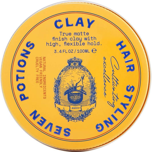 SEVEN POTIONS Haar Clay für Männer und Frauen 100 ml – Starker Halt ohne Glanz, wasserbasiertes Stylingprodukt ohne Rückstände – natürlich, vegan, tierversuchsfrei