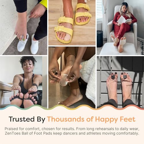 ZenToes Metatarsal-Pads für Damen, Ballenpolster, Ferseneinlagen, Schuheinlagen bei Morton-Neurom und Sesamoiditis, Metatarsalgie-Fußpolster, 2 Paar