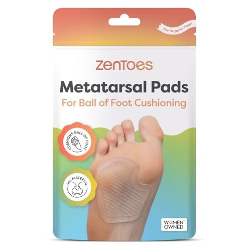 ZenToes Metatarsal-Pads für Damen, Ballenpolster, Ferseneinlagen, Schuheinlagen bei Morton-Neurom und Sesamoiditis, Metatarsalgie-Fußpolster, 2 Paar