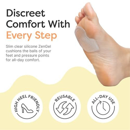 ZenToes Metatarsal-Pads für Damen, Ballenpolster, Ferseneinlagen, Schuheinlagen bei Morton-Neurom und Sesamoiditis, Metatarsalgie-Fußpolster, 2 Paar