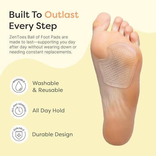 ZenToes Metatarsal-Pads für Damen, Ballenpolster, Ferseneinlagen, Schuheinlagen bei Morton-Neurom und Sesamoiditis, Metatarsalgie-Fußpolster, 2 Paar