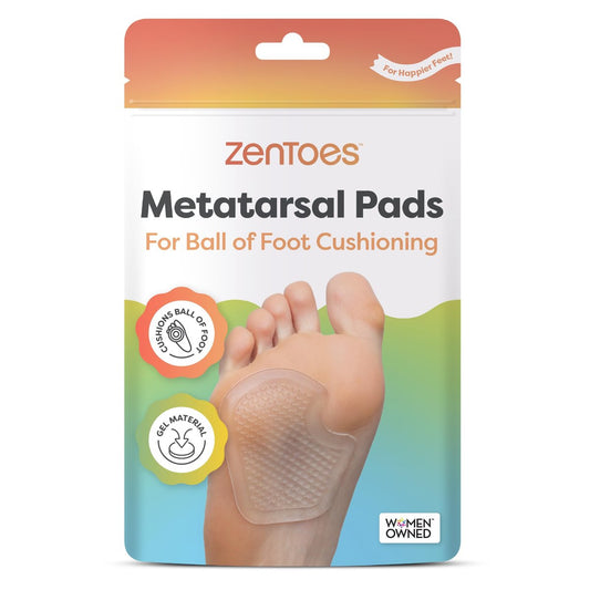 ZenToes Metatarsal-Pads für Damen, Ballenpolster, Ferseneinlagen, Schuheinlagen bei Morton-Neurom und Sesamoiditis, Metatarsalgie-Fußpolster, 2 Paar