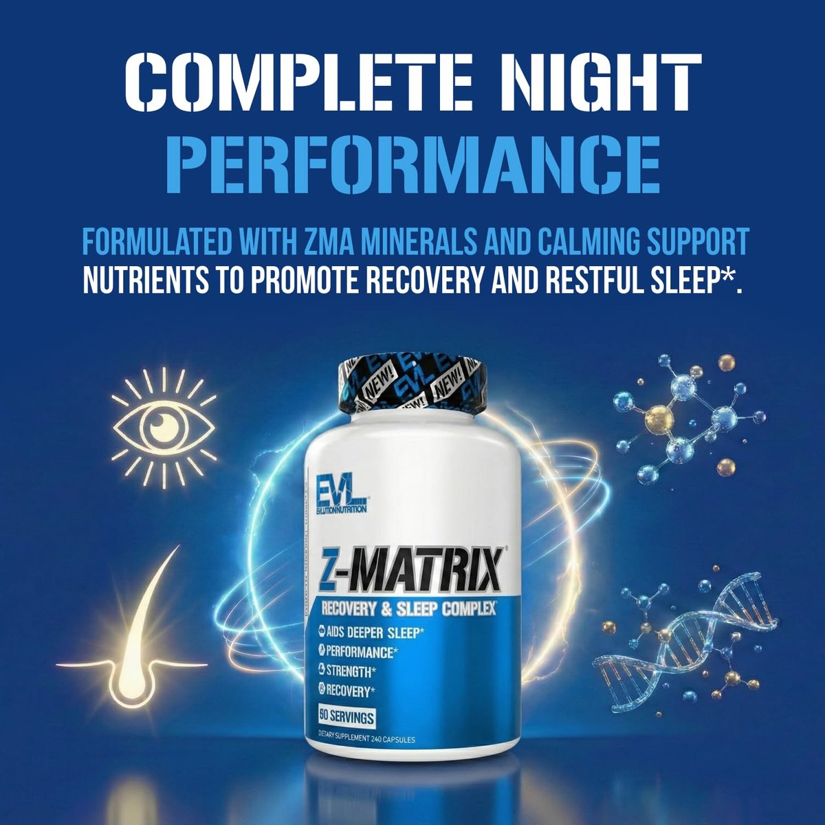 EVL Post-Workout Recovery Supplement – Magnesium und Zink – ZMatrix Zink Magnesium Aspartat zur Muskelregeneration und Schlafunterstützung