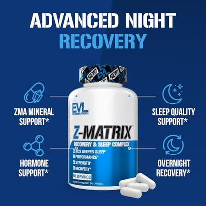 EVL Post-Workout Recovery Supplement – Magnesium und Zink – ZMatrix Zink Magnesium Aspartat zur Muskelregeneration und Schlafunterstützung