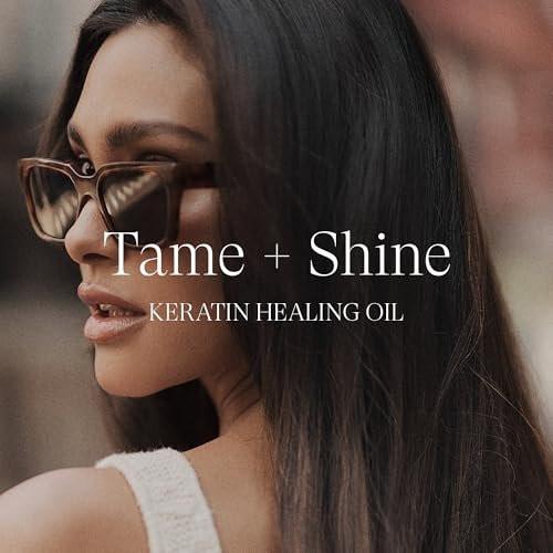 L’ANZA Keratin Healing Oil Smooth Down Spray – Hitzeschutz-Haarspray für Föhn-Frisuren, Anti-Frizz Glanzverstärker mit UV-Schutz, glättet fliegende Haare, sulfat- & tierversuchsfrei (100 ml)