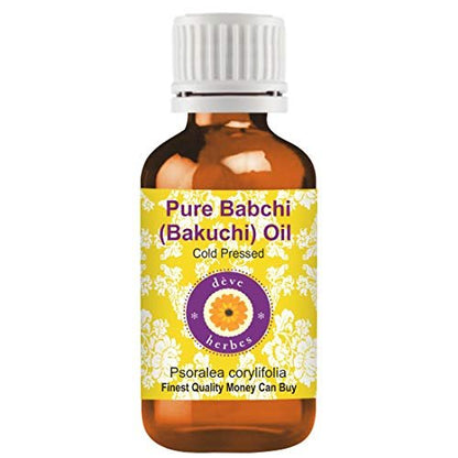 Deve Herbes Babchi (Bakuchi) Öl (Psoralea corylifolia) | Kaltgepresst | Rein | Natürlich | Unverdünnt | Zum Verdünnen von ätherischen Ölen | Für Haut & Massage | Nicht klebrig | Leicht | Unisex | 30ml (1 oz)