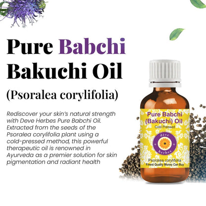 Deve Herbes Babchi (Bakuchi) Öl (Psoralea corylifolia) | Kaltgepresst | Rein | Natürlich | Unverdünnt | Zum Verdünnen von ätherischen Ölen | Für Haut & Massage | Nicht klebrig | Leicht | Unisex | 30ml (1 oz)