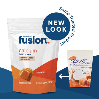 Bariatric Fusion Calcium Supplement Kautabletten – Calciumcitrat mit Vitamin D3, zuckerfrei, 500 mg, Karamell, 60 Stück