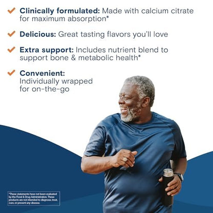 Bariatric Fusion Calcium Supplement Kautabletten – Calciumcitrat mit Vitamin D3, zuckerfrei, 500 mg, Karamell, 60 Stück