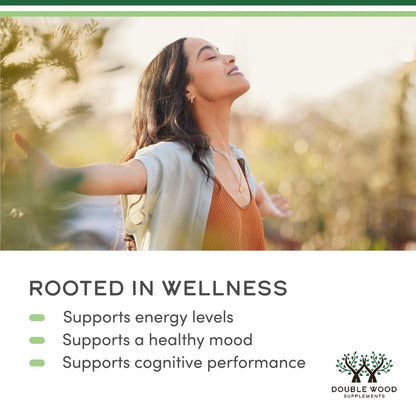 Rhodiola Rosea 500mg, 120 vegane Kapseln – 3% Salidroside, 1% Rosavine, laborgeprüft, glutenfrei von Double Wood
