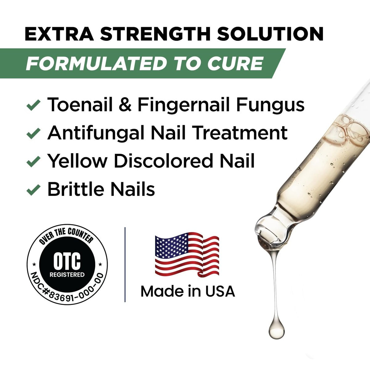 Foot Cure Zehennagelpilz Behandlung Extra Stärke – Fußpilz Behandlung für Zehennägel, Restorative Nagelreparatur für beschädigte Nägel, Nagelweichmacher mit Teebaumöl & Oreganoöl – Hergestellt in den USA