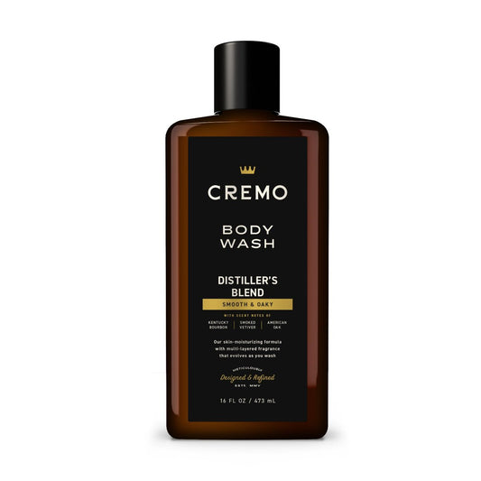 Cremo Herren Body Wash – Erlesene Mischung mit Noten von Kentucky Bourbon, geräuchertem Vetiver und amerikanischer Eiche, 473 ml