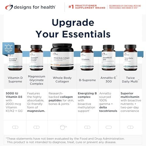 Designs for Health Vitamin D Supreme – Vitamin D 5000 IE mit 2000 µg Vitamin K als MK4 für Knochengesundheit, Herzgesundheit, Stimmung & Immununterstützung – Vitamin D3 angereichert mit GG Supplement (30 Kapseln)