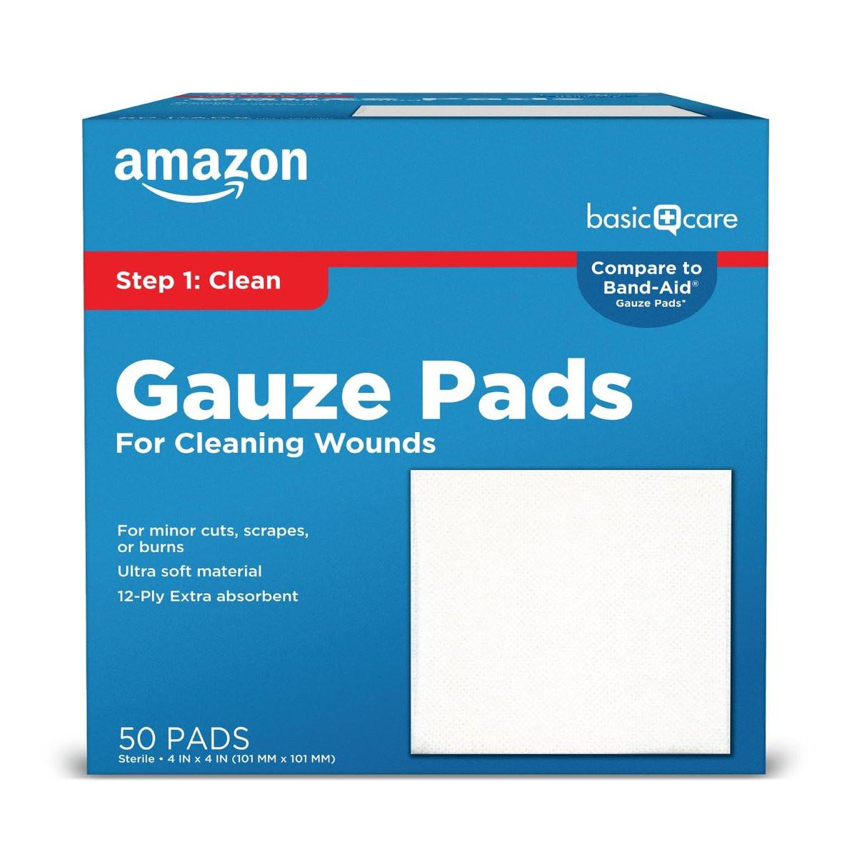 Sterile Wundauflagen aus Gaze, 10x10 cm, 12-lagig, extra saugfähig, 50 Stück