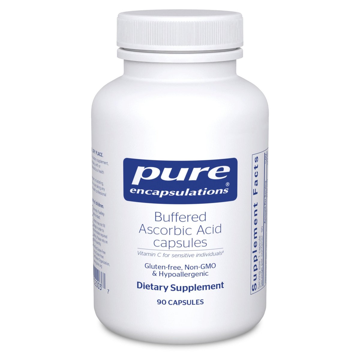Pure Encapsulations Gepufferte Ascorbinsäure Kapseln | Vitamin C für empfindliche Personen* | 90 Kapseln