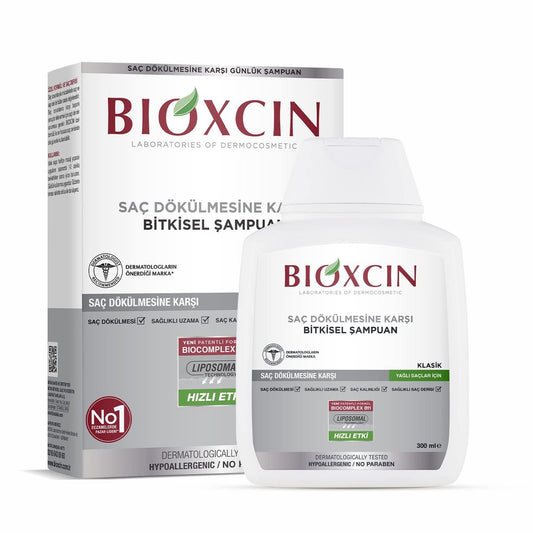 Bioxcin Anti-Haarausfall Shampoo für fettiges Haar (300 ml) – Pflanzliches Anti-Fett-Shampoo mit Biocomplex B11 & Liposomen für dickeres Haar & weniger Haarausfall