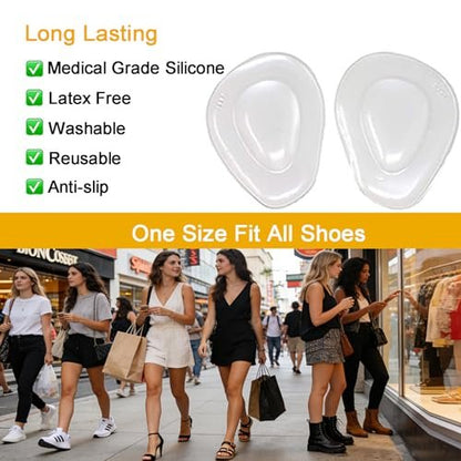Metatarsal-Pads Ball-of-Foot Cushions aus Gel – Vorfußpolster mit Kleber für High Heels, Flats, Stiefel, Sneaker – Universelle Passform für Damen und Herren – 4 Paar (One Size Fits All)