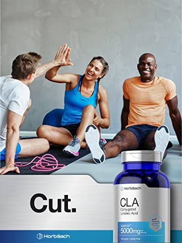 Horbäach CLA Supplement | 300 Weichkapseln | Höchste Potenz | Konjugierte Linolsäure aus Distelöl | Non-GMO, Glutenfrei