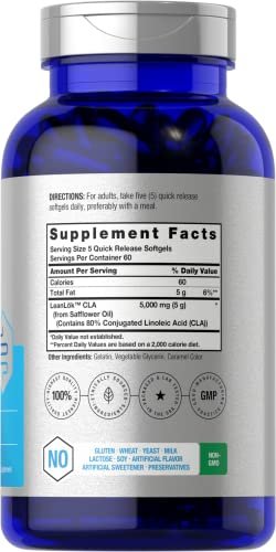 Horbäach CLA Supplement | 300 Weichkapseln | Höchste Potenz | Konjugierte Linolsäure aus Distelöl | Non-GMO, Glutenfrei
