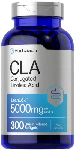 Horbäach CLA Supplement | 300 Weichkapseln | Höchste Potenz | Konjugierte Linolsäure aus Distelöl | Non-GMO, Glutenfrei