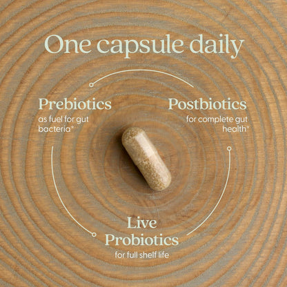 New Chapter All-Flora Probiotikum für fortgeschrittene Verdauung & vollständige Darmgesundheit mit Präbiotika + Postbiotika, klinisch starke Stämme, 100% vegetarisch, nicht-GVO, haltbar ohne Kühlung - 30 Kapseln (1 Monatsvorrat)
