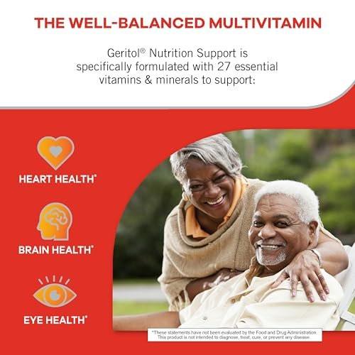 Geritol Multivitamin-Präparat mit B-Vitaminen, Antioxidantien, Vitamin C, E & D und Eisen, 27 essentielle Vitamine und Mineralstoffe, glutenfrei, nicht gentechnisch verändert, ohne künstliche Süßstoffe, 40 Tabletten, 2er-Pack