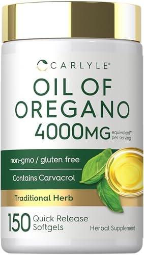 Carlyle Oregano Öl Kapseln | 150 Weichkapseln | Mit Carvacrol | Non-GMO & Glutenfrei
