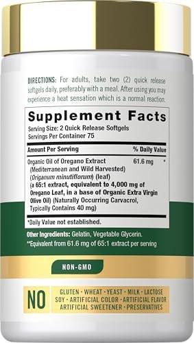 Carlyle Oregano Öl Kapseln | 150 Weichkapseln | Mit Carvacrol | Non-GMO & Glutenfrei