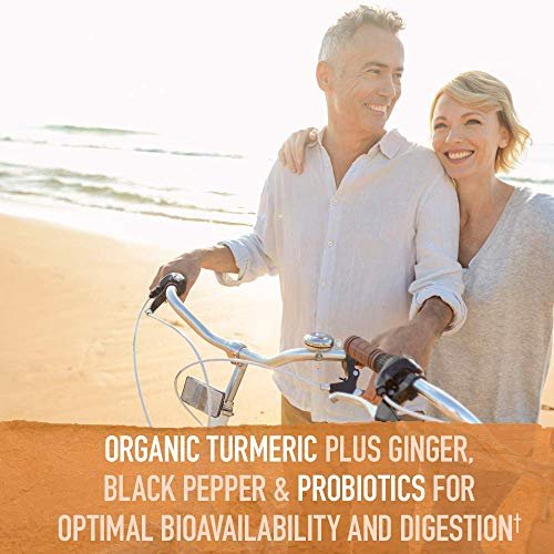 Garden of Life Organics Extra Stärke Kurkuma Entzündungsreaktion 60 Tabletten - 100 mg Curcumin (95% Curcuminoide) mit schwarzem Pfeffer, Probiotika, Bio-vegan, glutenfrei, pflanzliches Nahrungsergänzungsmittel