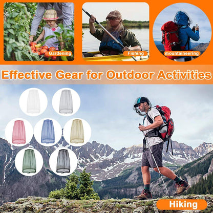 Benvo Moskito-Kopfnetz, Gesichts- und Nackenschutz gegen Mücken, Fliegen, Kriebelmücken – für Outdoor-Liebhaber, mit Aufbewahrungsbeutel, passend für die meisten Hutgrößen (2 Stück, Weiß, verbessertes großes Netz)
