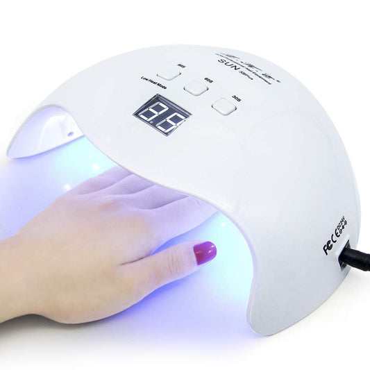 LKE UV-LED-Nagellampen-Trockner 40W, Professionelle Nagellampe mit 3 Timern für Gel-Nägel, Weiß