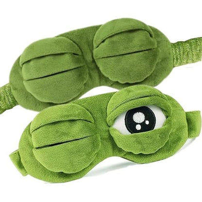 2er-Pack Schlafmaske für Mädchen, Frauen, Männer, Kinder – Lustige, niedliche, konturierte 3D-Tiermaske (Frosch, Katze, Hund) für erholsamen Schlaf