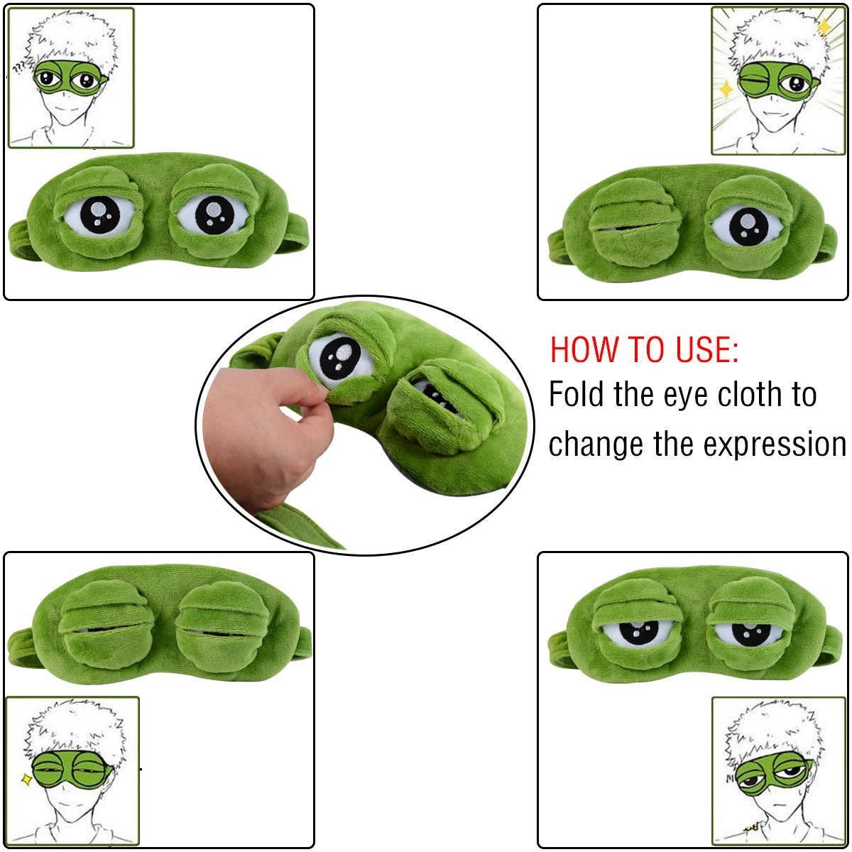 2er-Pack Schlafmaske für Mädchen, Frauen, Männer, Kinder – Lustige, niedliche, konturierte 3D-Tiermaske (Frosch, Katze, Hund) für erholsamen Schlaf