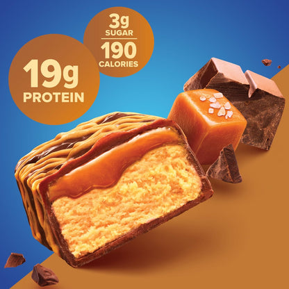 Pure Protein Chocolate Salted Caramel Proteinriegel – 20g Protein, 3g Zucker, 190 Kalorien (12er Pack) – Zuckerarmer*, proteinreicher Snack – Glutenfrei – Perfekt für einen gesunden Snack
