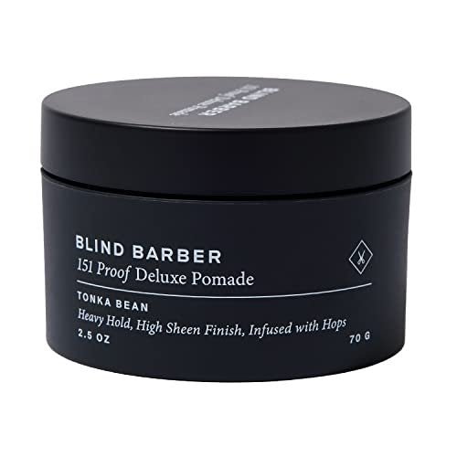 Blind Barber 151 Proof Deluxe Haar Pomade für Männer - Wasserbasierte Pomade mit Hopfen & Tonkabohne - Starker Halt & Hochglanz-Finish - Ohne Parabene und Sulfate (74 ml)