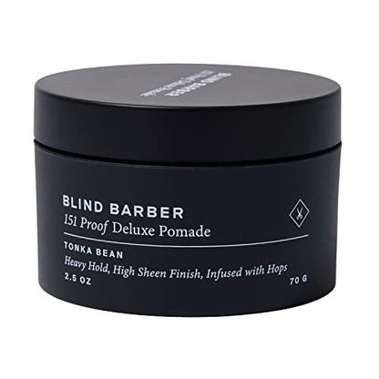 Blind Barber 151 Proof Deluxe Haar Pomade für Männer - Wasserbasierte Pomade mit Hopfen & Tonkabohne - Starker Halt & Hochglanz-Finish - Ohne Parabene und Sulfate (74 ml)
