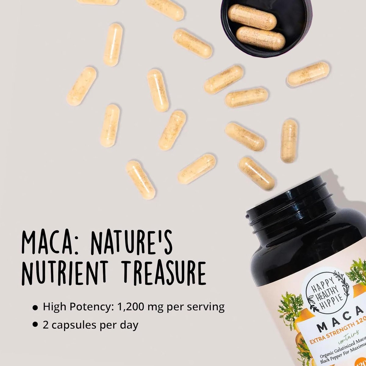 Bio Maca Kapseln 1200 mg – Libido Booster für Frauen, schnell wirkend & potent | Weibliches Maca-Supplement | Energiepillen aus Peru | Inklusive schwarzem Pfeffer für hohe Absorption | Vegan, 120 Stück