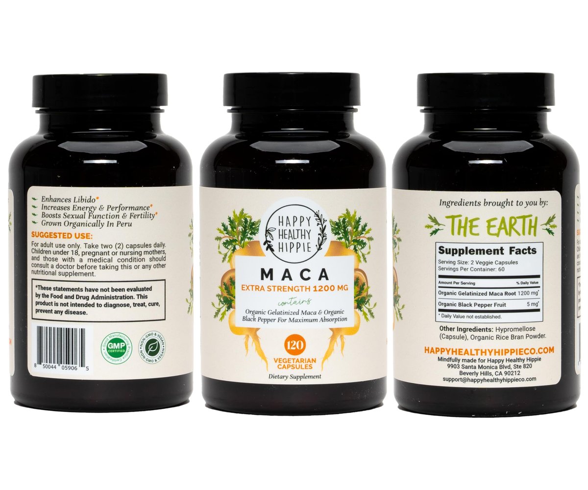Bio Maca Kapseln 1200 mg – Libido Booster für Frauen, schnell wirkend & potent | Weibliches Maca-Supplement | Energiepillen aus Peru | Inklusive schwarzem Pfeffer für hohe Absorption | Vegan, 120 Stück